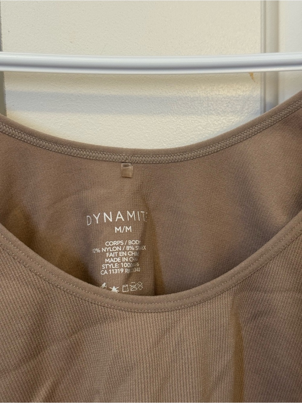 Dynamite Ribbed Brown Crop Top